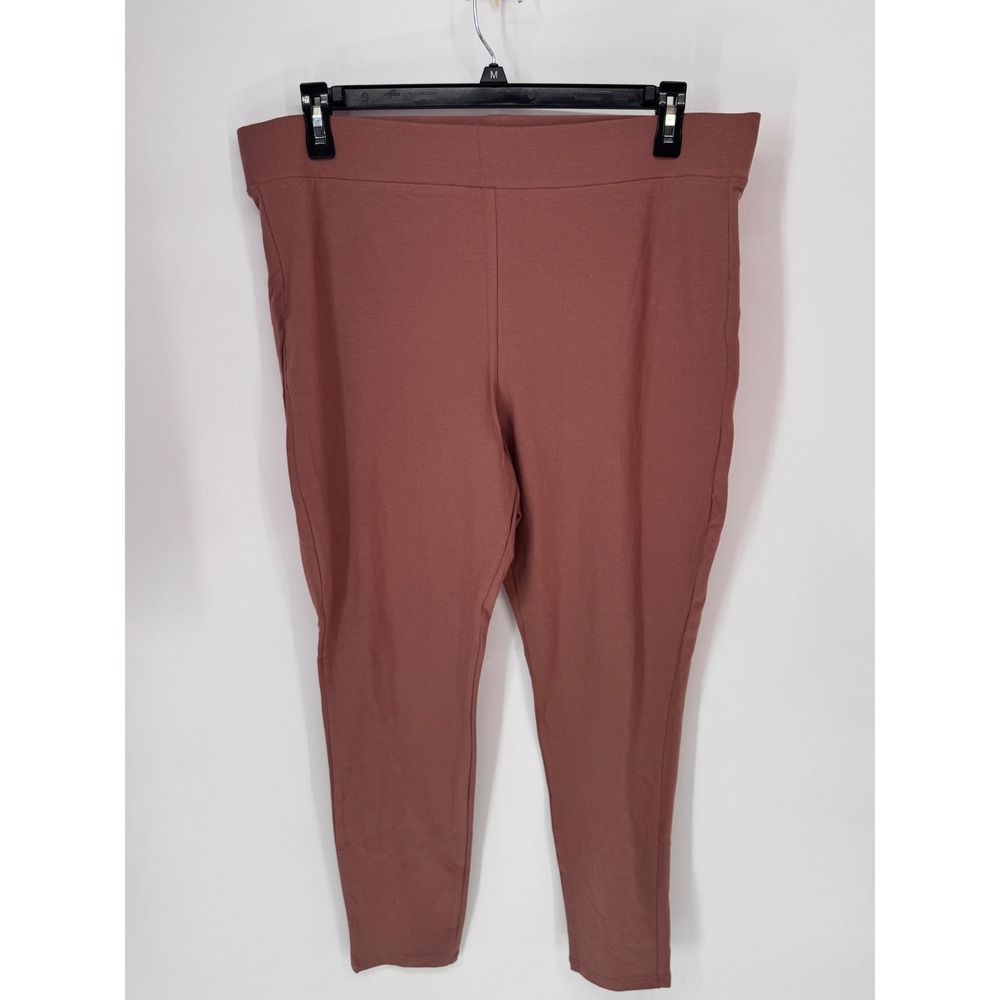 Torrid Leggings Womens 3 Rust Brown EUC High Rise Stretch Cotton Knit Slim